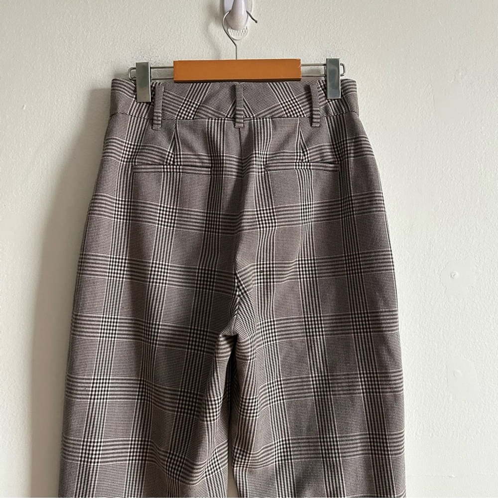 Aritzia Wilfred Sz 6 Tie Front Grey Plaid AcademiA Ankle Tapered Pants - Picture 6 of 13
